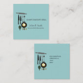 Broodeieren Kokergereedschap Catering Chef Design Vierkante Visitekaartje (Voorkant / Achterkant)