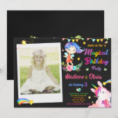 Broodfoto's op feestdag en onicorn kaart (Voorkant / Achterkant)