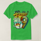 Broodje in 9 Bowling Birthday Party 9th Birthday T-shirt (Design voorkant)