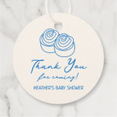 Broodje in de Oven Bakkerij Jongen Baby Shower Bed Bedankjes Labels (Achterkant)