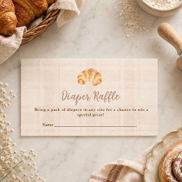 Broodje in de Oven Croissant Meisje Luier Raffle Notitiekaartje