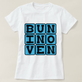 Broodje In Oven, Zwangerschapsaankondiging (Blauw) T-shirt