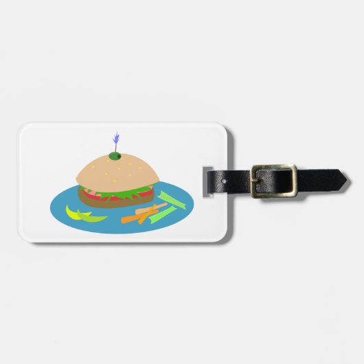 Broodje met Veggie Sides Fun Food Bagagelabel (Voorkant horizontaal)