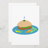 Broodje met Veggie Sides Fun Food Kaart (Voorkant / Achterkant)