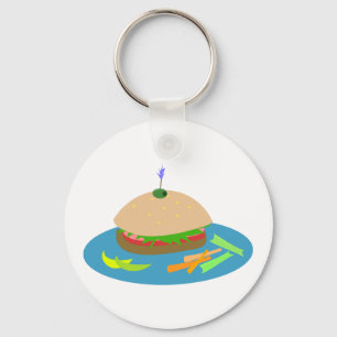 Broodje met Veggie Sides Fun Food Sleutelhanger