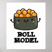 Broodje Model Grappig Voedsel Sushi Roll Pun Poster (Voorkant)