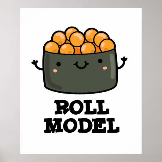 Broodje Model Grappig Voedsel Sushi Roll Pun Poster (Voorkant)