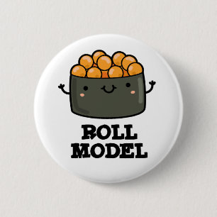 Broodje Model Grappig Voedsel Sushi Roll Pun Ronde Button 5,7 Cm