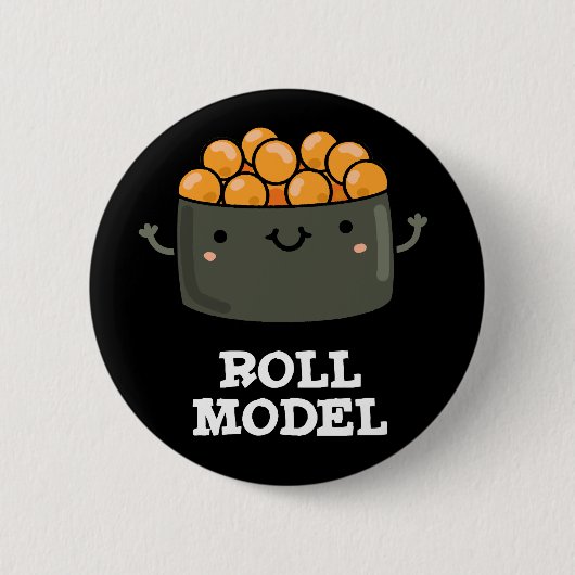 Broodje Model Grappig Voedsel Sushi Roll Pun Ronde Button 5,7 Cm (Voorkant)
