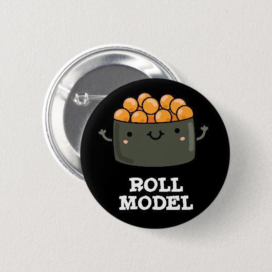 Broodje Model Grappig Voedsel Sushi Roll Pun Ronde Button 5,7 Cm (Voorkant /achterkant)