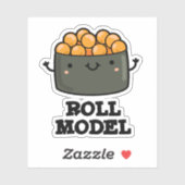 Broodje Model Grappig Voedsel Sushi Roll Pun Sticker (Vel)
