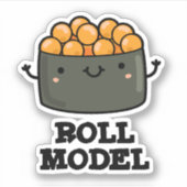 Broodje Model Grappig Voedsel Sushi Roll Pun Sticker (Voorkant)