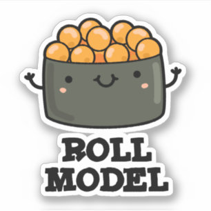 Broodje Model Grappig Voedsel Sushi Roll Pun Sticker