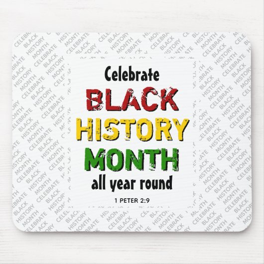 Broodje zwarte geschiedenis Maand BHM Scripts Whit Muismat (Voorkant)