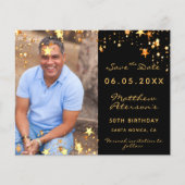 Broodje zwarte gouden foto's Bespaar de Datum (Voorkant)