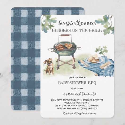 broodjes in de oven hamburgers op de grill kaart (Voorkant / Achterkant)