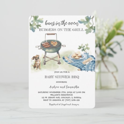 broodjes in de oven hamburgers op de grill kaart (Staand voorkant)