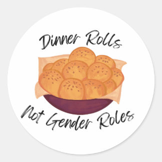 Broodjes in plaats van genderrollen ronde sticker