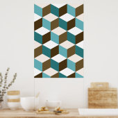 Broodjes met snijpatroon Doorbladeren wit Poster (Keuken)