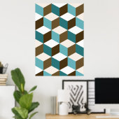 Broodjes met snijpatroon Doorbladeren wit Poster (Thuiskantoor)