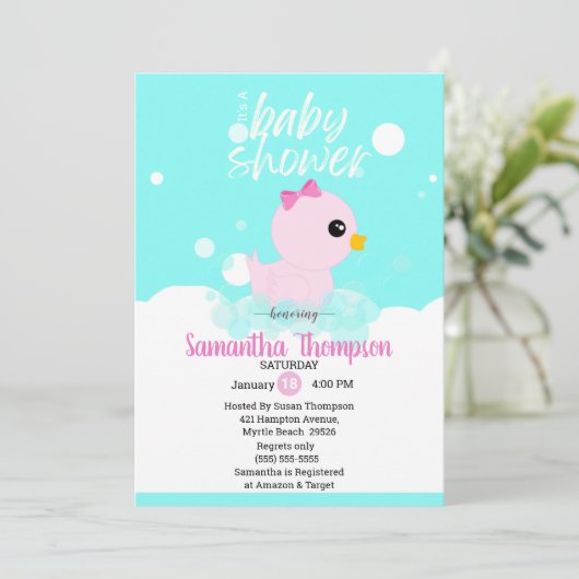 Broodjes Rubber Ducky Baby Shower-uitvindingen Kaart (Staand voorkant)