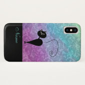 Broodjesdriekleppige zwarte kattendoekje Case-Mate iPhone case (Achterkant (horizontaal))