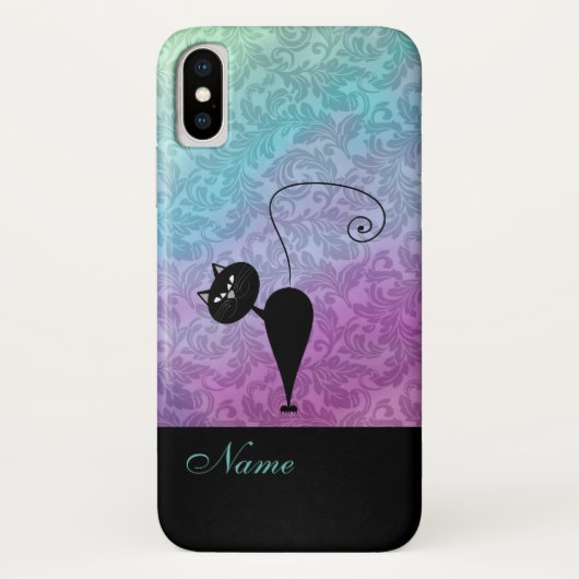 Broodjesdriekleppige zwarte kattendoekje Case-Mate iPhone case (Achterkant)
