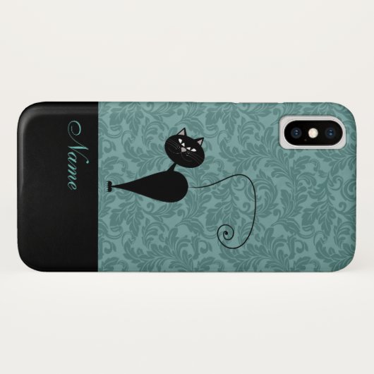 Broodjesdriekleppige zwarte kattendoekje Case-Mate iPhone case (Achterkant (horizontaal))