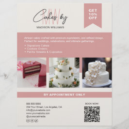 Broodjeszaak Cake Aangepast Initiaal Logo Zakelijk Flyer