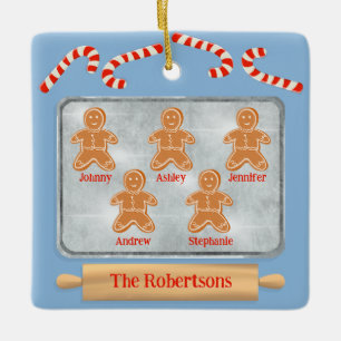 Broodkoekjes familie van vijf keramisch ornament