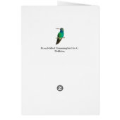 Broodkolibrie vogelkaart (Achterkant)