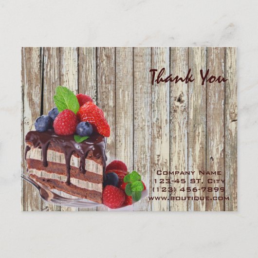 broodkorrelige dessert chocoladetaart bakkerij briefkaart (Voorkant)