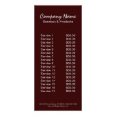 broodkorrelige dessert chocoladetaart bakkerij reclamekaart (Achterkant)