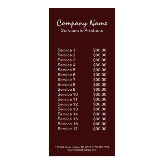 broodkorrelige dessert chocoladetaart bakkerij reclamekaart (Achterkant)