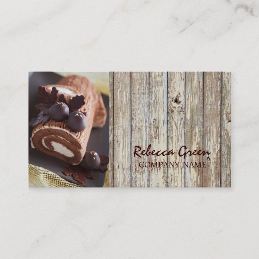 broodkorrelige dessert chocoladetaart bakkerij visitekaartje (Voorkant)
