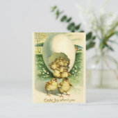 Broodkuikens afkomstig van paasscheuten van reuzen briefkaart (Staand voorkant)