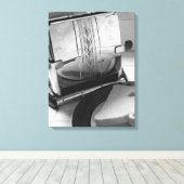 broodrooster zwart en wit verpakt canvas afdruk (Insitu (Houten vloer))