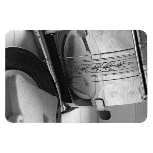  broodrooster zwart wit foto koelkast magneet (Horizontaal)