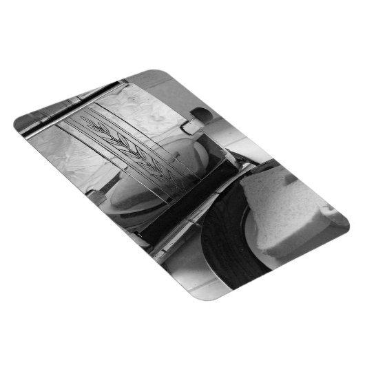  broodrooster zwart wit foto koelkast magneet (Rechterzijde)