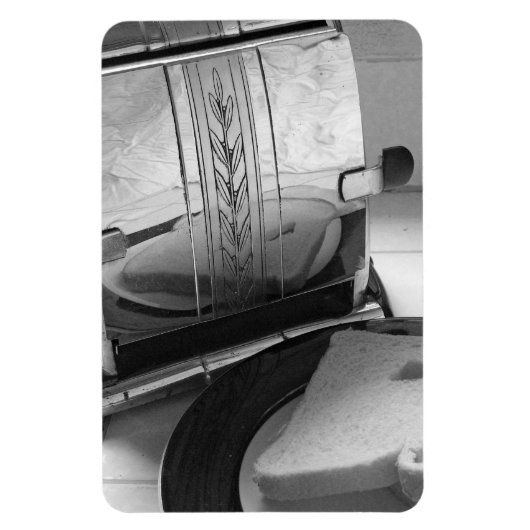  broodrooster zwart wit foto koelkast magneet (Verticaal)