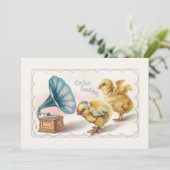 broodroosters met een klaploper feestdagenkaart (Staand voorkant)