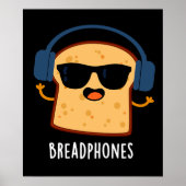 Broodtelefoons Grappig Brood Pun Dark BG Poster (Voorkant)