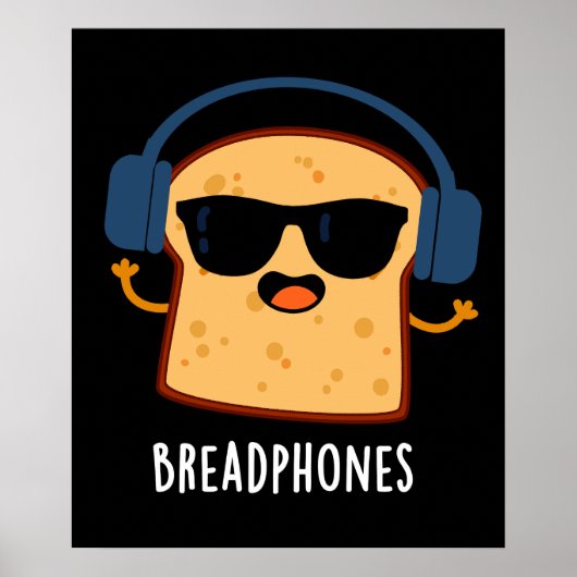 Broodtelefoons Grappig Brood Pun Dark BG Poster (Voorkant)