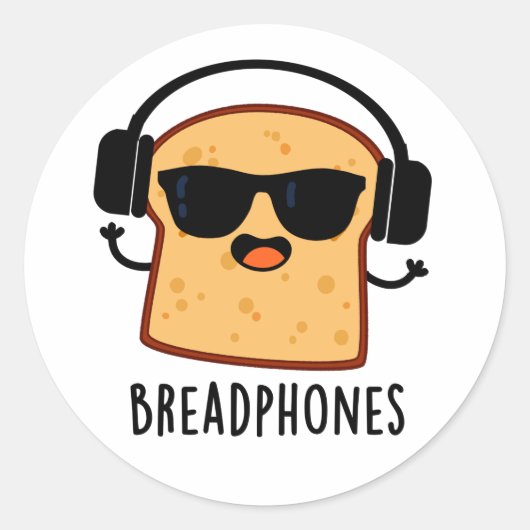 Broodtelefoons Grappig Brood Pun Ronde Sticker (Voorkant)