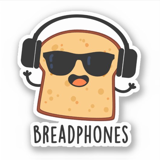 Broodtelefoons Grappig Brood Pun Sticker (Voorkant)