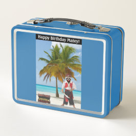 Broodtrommel. Gelukkige Verjaardag Matey! wasbeer/