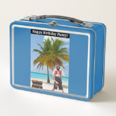 Broodtrommel. Gelukkige Verjaardag Matey! wasbeer/ (Voorkant)