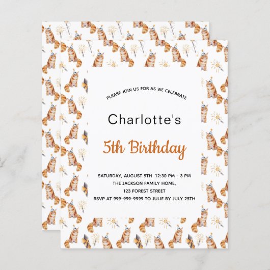 Broodverjaarfeest katten blanke gouden meid (Voorkant / Achterkant)