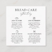 Broodverzorgingsinstructies Aangepaste Logo Bedank Vierkante Visitekaartje (Voorkant)