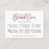 Broodverzorgingsinstructies Roze Waterverf Bakkeri Visitekaartje (Voorkant)